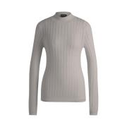 Gestructureerde Turtleneck Sweater - Grijs Hugo Boss , Gray , Dames