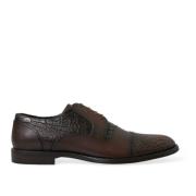 Bruine Krokodillenleren Oxford Schoenen Dolce & Gabbana , Brown , Here...