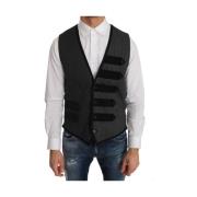 Grijze Torrero Patroon Formeel Vest Dolce & Gabbana , Gray , Heren