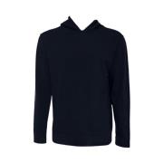 Luxe Cashmere Hoodie Navy Blauw Daniele Fiesoli , Blue , Heren