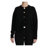 Zwarte Knoopversierde Kasjmier Cardigan Dolce & Gabbana , Black , Dame...