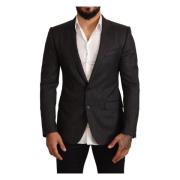 Elegante Martini Blazer in Grijs Ruit Dolce & Gabbana , Gray , Heren