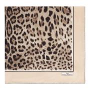 Luipaardprint Zijden Sjaal Dolce & Gabbana , Beige , Dames