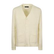 Zachte Gebreide Cardigan met Textuur Daniele Fiesoli , Beige , Heren