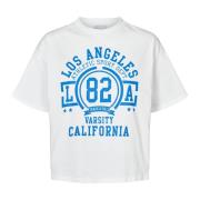 LA California Cropped Cotton Tee American Dreams , White , Dames