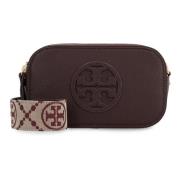 Mini Crossbody Tas met Dubbele Rits Tory Burch , Red , Dames