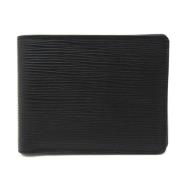 Pre-owned Leather wallets Louis Vuitton Vintage , Black , Heren