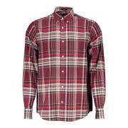 Rood Overhemd Lange Mouw Button Down Gant , Multicolor , Heren