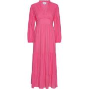 Roze Umi Lang Katoenen Jurk American Dreams , Pink , Dames