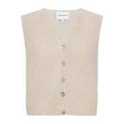 Alpaca Wol Beige Vest American Dreams , Beige , Dames