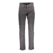 Slim Grijs Herenbroek Rits Logo Gant , Gray , Heren