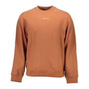 Bruine Heren Sweatshirt Lange Mouw Print Calvin Klein , Brown , Heren