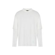 Warme Witte T-Shirt Katoenen Stof Emporio Armani , White , Heren