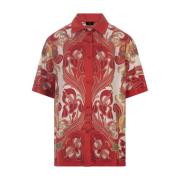 Rode Zijden Paisley Print Shirt Etro , Red , Dames