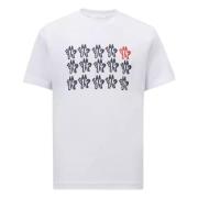 Witte T-shirts en Polos met Logo Moncler , White , Heren