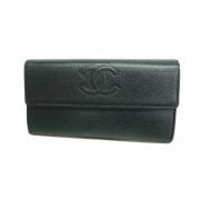 Pre-owned Leather wallets Chanel Vintage , Black , Dames