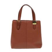 Pre-owned Leather handbags Burberry Vintage , Brown , Dames