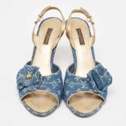 Pre-owned Denim sandals Louis Vuitton Vintage , Blue , Dames