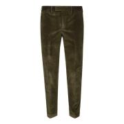 Fluwelen Broek met Geribbelde Stretch PT Torino , Green , Heren