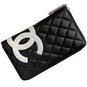 Pre-owned Leather wallets Chanel Vintage , Black , Dames