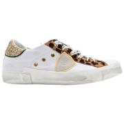 Animalier Sneakers - Wit Print Philippe Model , White , Dames