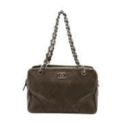 Pre-owned Leather chanel-bags Chanel Vintage , Brown , Dames