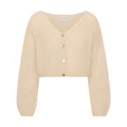 Mohair Cropped Cardigan American Dreams , Beige , Dames