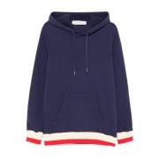 Blauwe Logo Sweatshirt met Geribbelde Details Golden Goose , Blue , He...