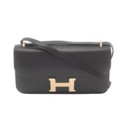 Pre-owned Leather crossbody-bags Hermès Vintage , Black , Dames