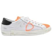 Neon Geborduurde Lage Top Sneakers Philippe Model , White , Heren