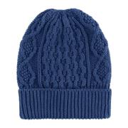 Navy Blue Katoenen Beanie Muts American Dreams , Blue , Dames