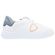 Temple Low Lime Blanc Denim Sneakers Philippe Model , White , Heren