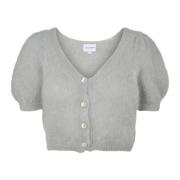 V-hals Kort Vest Licht Grijs American Dreams , Gray , Dames