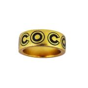 Pre-owned Metal rings Chanel Vintage , Yellow , Dames