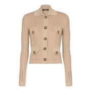 Geknipte geribbelde gebreide vest met ajourdetails Balmain , Beige , D...