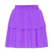 Gerimpelde Lila Rok Viscose Lagen American Dreams , Purple , Dames