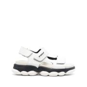 Witte Leren Casual Open Sandalen Pinko , White , Dames