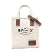 Mini Handtas met Schouderband en Logo Bally , Beige , Dames