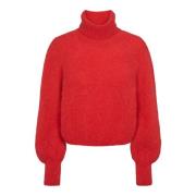 Alpaca Rollneck Sweater Lipstick Red American Dreams , Red , Dames