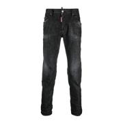 Slim Fit Denim Jeans Dsquared2 , Black , Heren