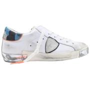 Camou Lage Sneakers in Wit en Blauw Philippe Model , White , Heren