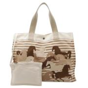 Pre-owned Canvas handbags Hermès Vintage , Brown , Dames