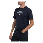 Heren Logo T-shirt Replay , Blue , Heren