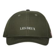 Katoenen Baseball Cap met Front Logo Les Deux , Green , Heren