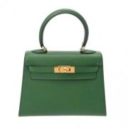 Pre-owned Leather handbags Hermès Vintage , Green , Dames