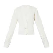 Dames Cardigan met Verloop Strass Liu Jo , White , Dames