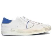 Geborduurde Lage Top Sneakers Wit Blauw Philippe Model , White , Heren