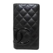 Pre-owned Leather wallets Chanel Vintage , Black , Dames