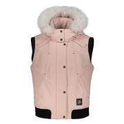 Bodywarmer met afneembare bontkraag Moose Knuckles , Pink , Dames