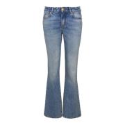 Flared Denim Jeans Balmain , Blue , Dames